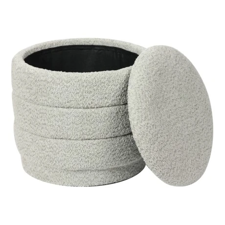 Stool-trunk Bettia pakoworld teddy fabric mint D41x38.5cm