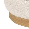 Stool-trunk Pelen pakoworld white teddy fabric with natural color mdf base D39x37cm