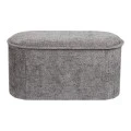 Stool-trunk Trebia pakoworld grey fabric 76x38x38cm