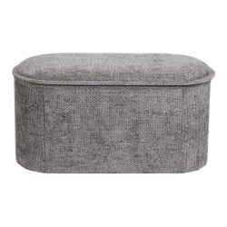 Stool-trunk Trebia pakoworld grey fabric 76x38x38cm