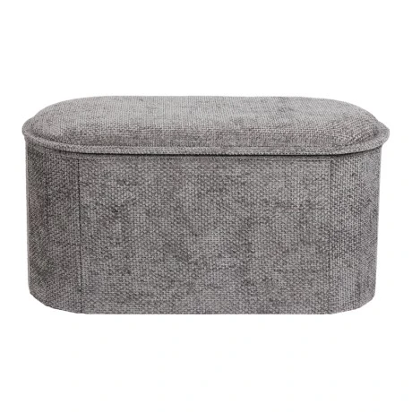 Stool-trunk Trebia pakoworld grey fabric 76x38x38cm