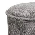 Stool-trunk Trebia pakoworld grey fabric 76x38x38cm