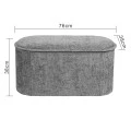 Stool-trunk Trebia pakoworld grey fabric 76x38x38cm