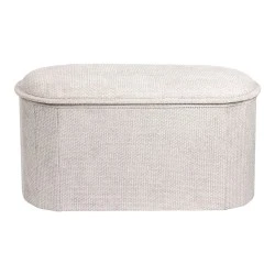 Stool-trunk Trebia pakoworld cream fabric 76x38x38cm