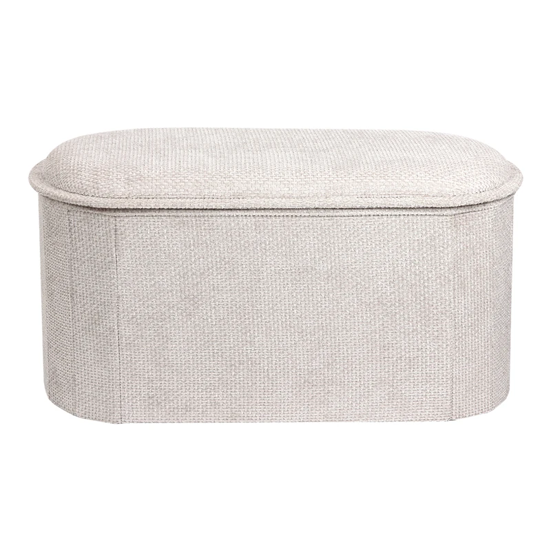 Stool-trunk Trebia pakoworld cream fabric 76x38x38cm