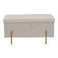 Stool-trunk Ziwel pakoworld teddy white-golden 80x40x40cm
