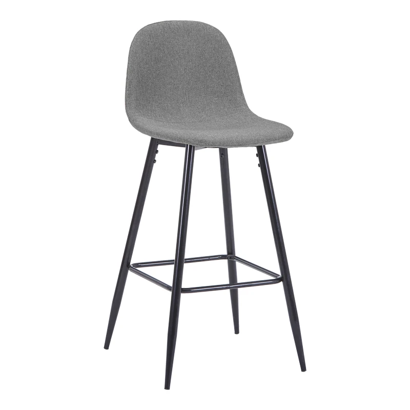 Bar stool Bella pakoworld anthracite fabric with black metal leg 41.5x49x108cm