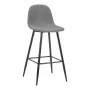 Bar stool Bella pakoworld anthracite fabric with black metal leg 41.5x49x108cm