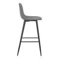 Bar stool Bella pakoworld anthracite fabric with black metal leg 41.5x49x108cm