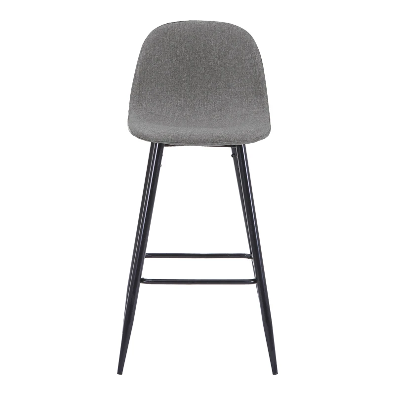 Bar stool Bella pakoworld anthracite fabric with black metal leg 41.5x49x108cm