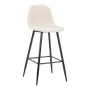 Bar stool Bella pakoworld ecru fabric with black metal leg 41.5x49x108cm