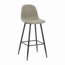 Bar stool Bella pakoworld olive geen fabric with black metal leg 41.5x49x108cm Bar stool Bella pakoworld olive geen fabric with black metal leg 41.5x49x108cm