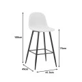 Bar stool Bella pakoworld black fabric with black metal leg 41.5x49x108cm