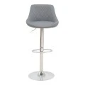 Bar stool Boronez pakoworld height adjustable grey pu-chrome base 47x49x112cm