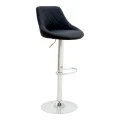 Bar stool Boronez pakoworld height adjustable black pu-chrome base 47x49x112cm