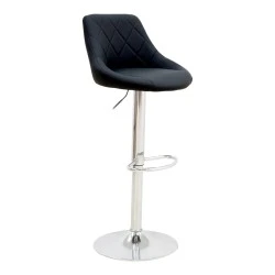 Bar stool Boronez pakoworld height adjustable black pu-chrome base 47x49x112cm