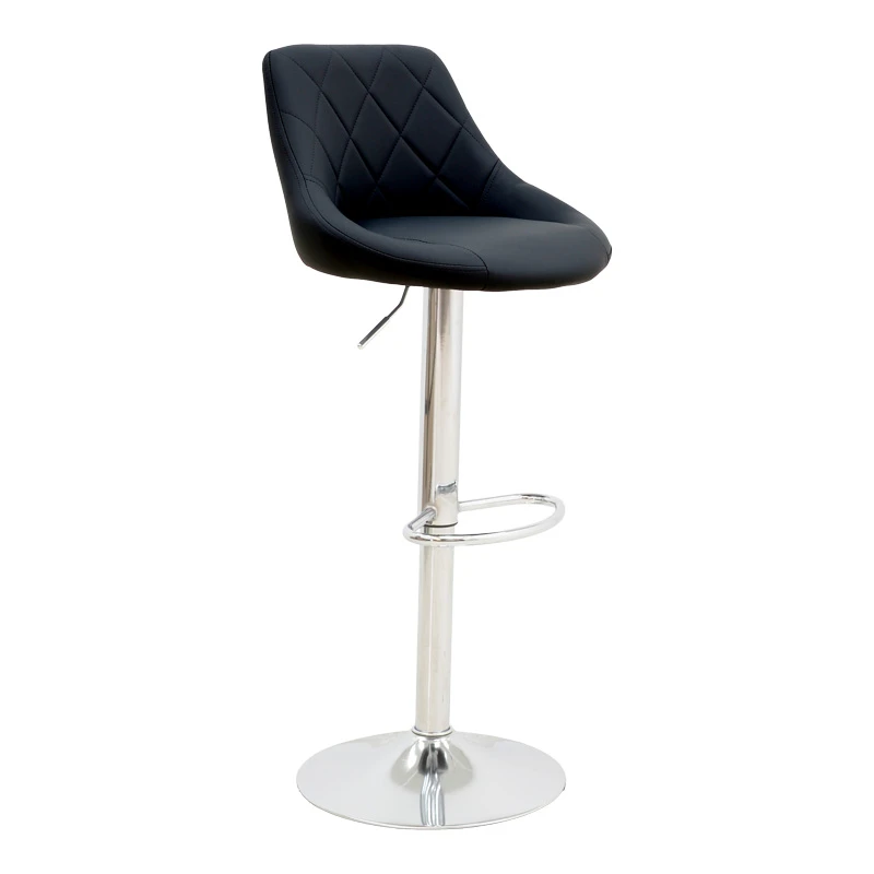 Bar stool Boronez pakoworld height adjustable black pu-chrome base 47x49x112cm