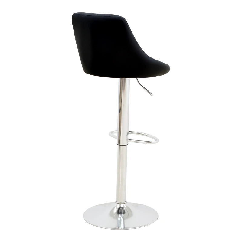 Bar stool Boronez pakoworld height adjustable black pu-chrome base 47x49x112cm