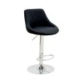 Bar stool Boronez pakoworld height adjustable black pu-chrome base 47x49x112cm