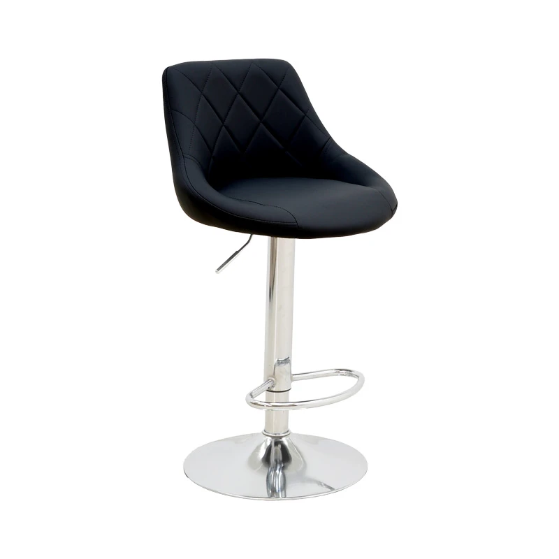 Bar stool Boronez pakoworld height adjustable black pu-chrome base 47x49x112cm