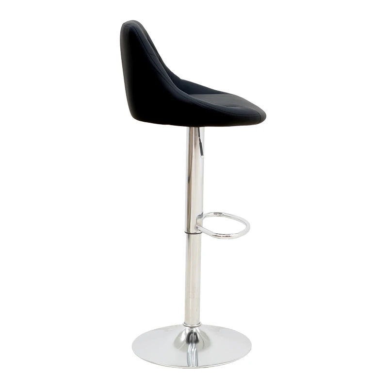 Bar stool Boronez pakoworld height adjustable black pu-chrome base 47x49x112cm