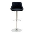 Bar stool Boronez pakoworld height adjustable black pu-chrome base 47x49x112cm