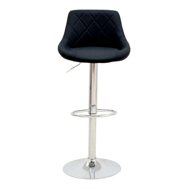 Bar stool Boronez pakoworld height adjustable black pu-chrome base 47x49x112cm