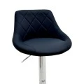 Bar stool Boronez pakoworld height adjustable black pu-chrome base 47x49x112cm