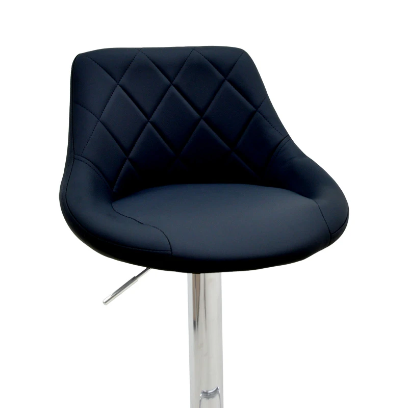 Bar stool Boronez pakoworld height adjustable black pu-chrome base 47x49x112cm