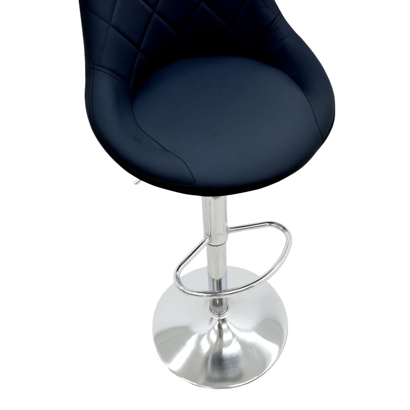 Bar stool Boronez pakoworld height adjustable black pu-chrome base 47x49x112cm
