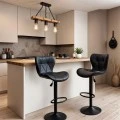 Bar stool Coozy pakoworld adjustable height black matte metal with PU in black