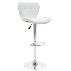 Bar stool Coozy pakoworld pu in white color chrome frame Bar stool Coozy pakoworld pu in white color chrome frame