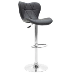 Bar stool Coozy pakoworld with pu in black color metal chrome Bar stool Coozy pakoworld with pu in black color metal chrome