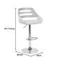 Fern pakoworld folding-swivel bar stool beige pu- wood- chrome metal 52x48.5x89-110.5cm