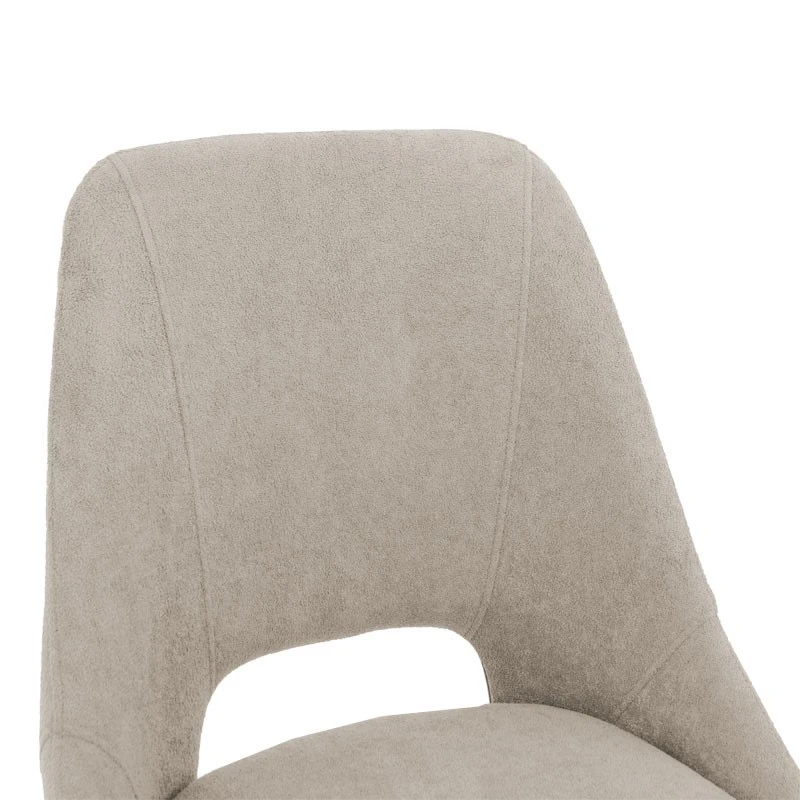Bar stool Initiate pakoworld cream teddy fabric-leg black metal 48x56x98cm