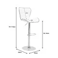 Bar stool Jorine pakoworld height adjustable white pu-chrome base 53x44x114cm