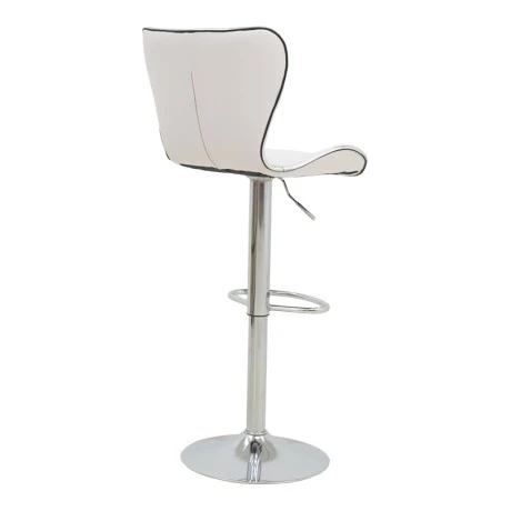 Bar stool Jorine pakoworld height adjustable white pu-chrome base 53x44x114cm