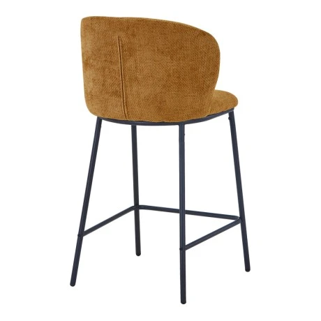 Bar stool Karg pakoworld camel  fabric-black metal leg 49x46x93cm
