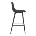 Middle height bar stool Bella pakoworld anthracite fabric with black metal leg 41.5x49x98cm