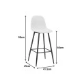 Middle height bar stool Bella pakoworld olive green fabric with black metal leg 41.5x49x98cm