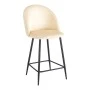 Medium height bar stool Perch pakoworld velvet cream-black metal legs 50x53x99cm