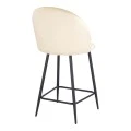 Medium height bar stool Perch pakoworld velvet cream-black metal legs 50x53x99cm