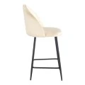 Medium height bar stool Perch pakoworld velvet cream-black metal legs 50x53x99cm