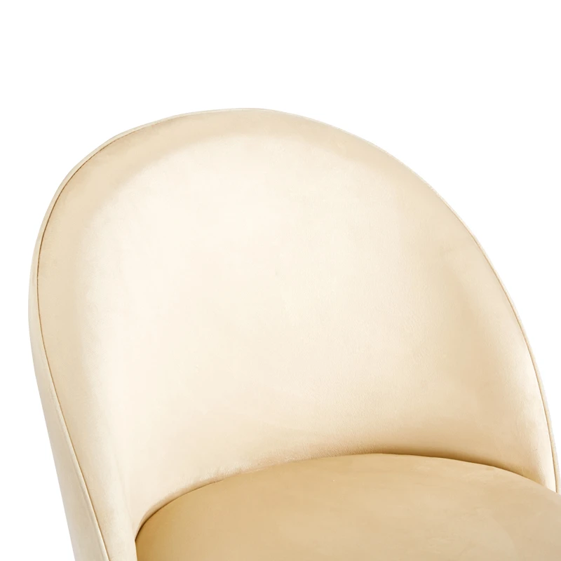 Medium height bar stool Perch pakoworld velvet cream-black metal legs 50x53x99cm