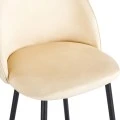 Medium height bar stool Perch pakoworld velvet cream-black metal legs 50x53x99cm