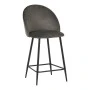 Medium height bar stool Perch pakoworld velvet in anthracite with black metal legs 50x53x99cm