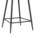 Medium height bar stool Perch pakoworld velvet in black with black metal legs 50x53x99cm