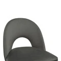 Medium height bar stool Casenio pakoworld anthracite velvet-black leg with gold metal 48x50x107cm