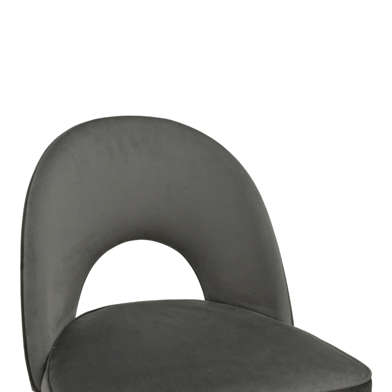Medium height bar stool Casenio pakoworld anthracite velvet-black leg with gold metal 48x50x107cm