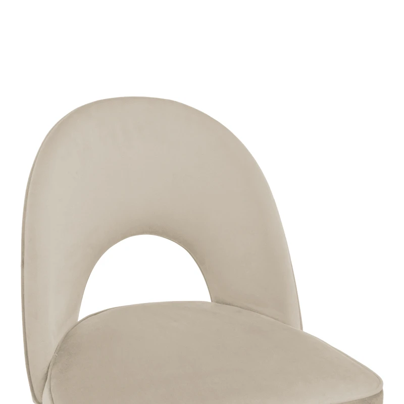 Medium height bar stool Casenio pakoworld beige velvet-black leg with gold metal 48x50x107cm